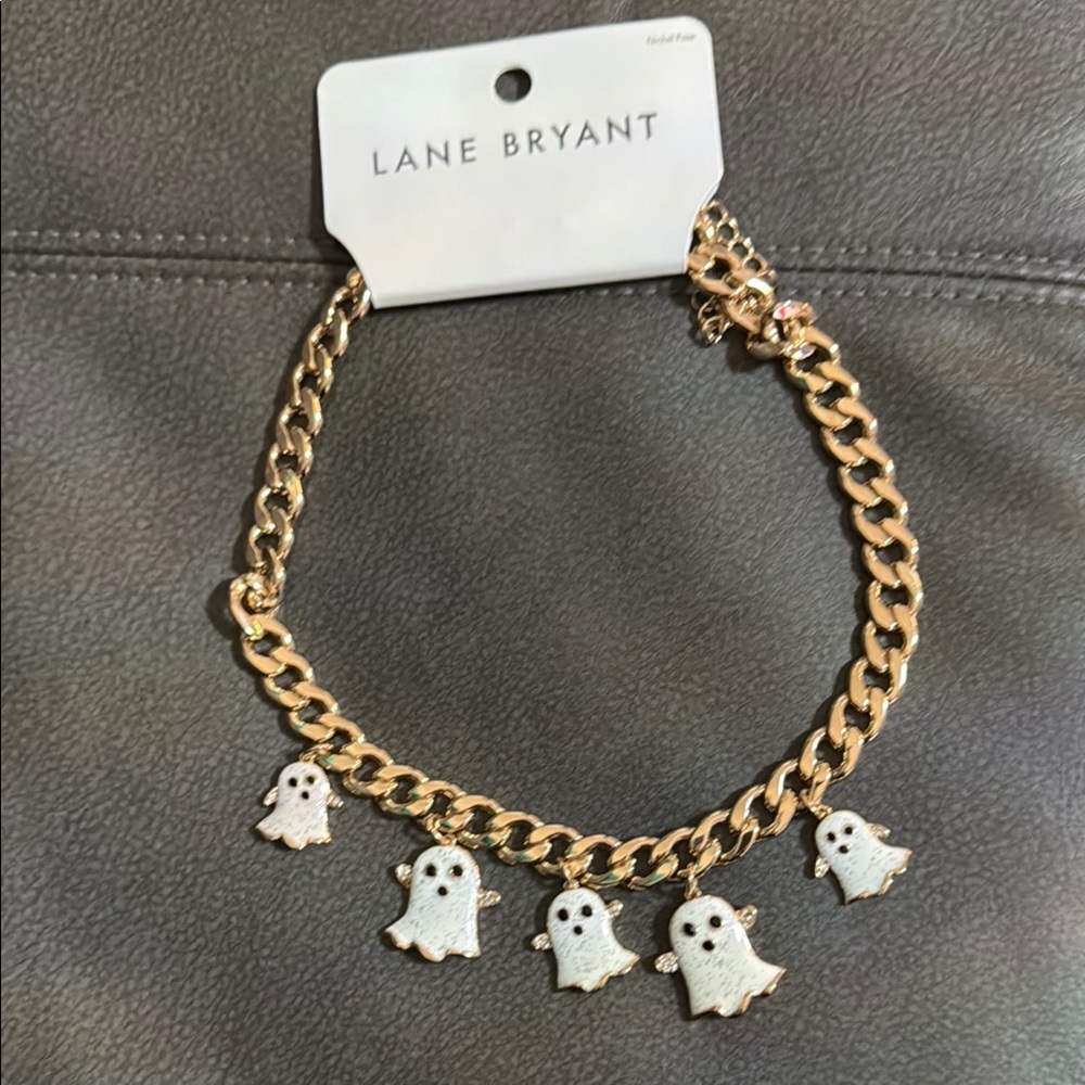 Lane Bryant Gold Ghost Charm Necklace